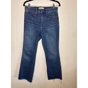 Madewell Cali denim boot raw hem cropped 27